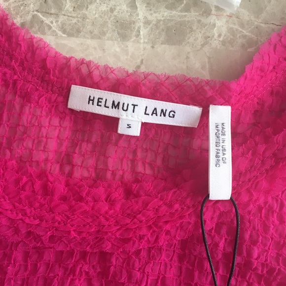 NWT Helmut Lang Grid Chiffon Asymmetrical tank - Picture 3 of 4